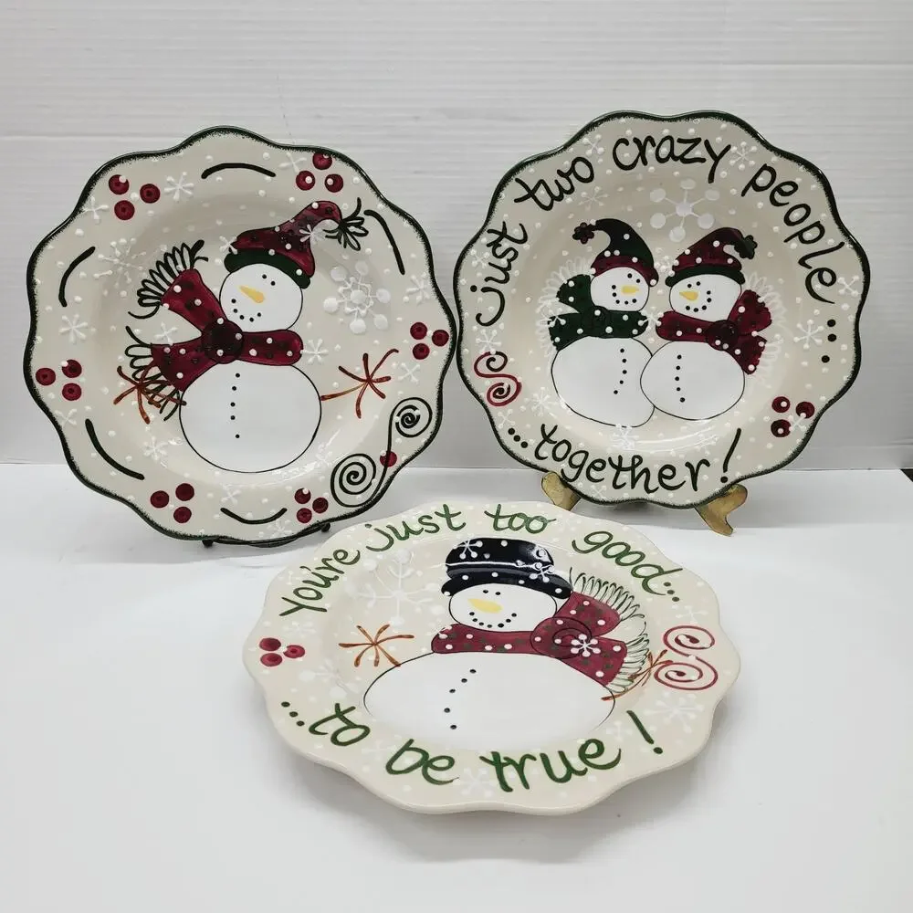 3 PC Set EXPRESSLY YOURS Serving Platter Plate & Bowl Vintage Christmas Pottery